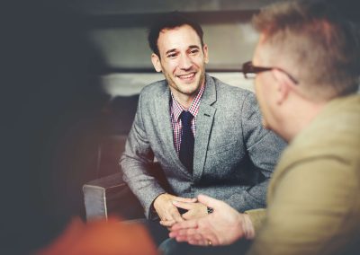 A representative providing advice to a business owner